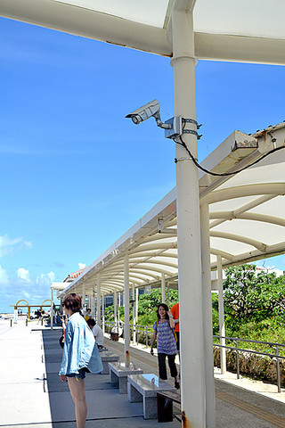 竹富港に設置されている防犯カメラ