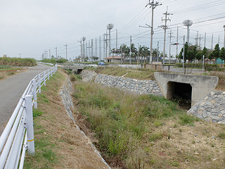 ２０１６年度で改修工事が完了する見通しとなっている新川川。来年３月までに１号橋（写真奥）の架け替えを行う＝３日午前
