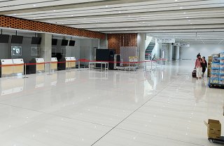 石垣空港の国際路線はことし9月以降、活発化しそうだ＝4月11日、石垣空港国際線旅客ターミナル